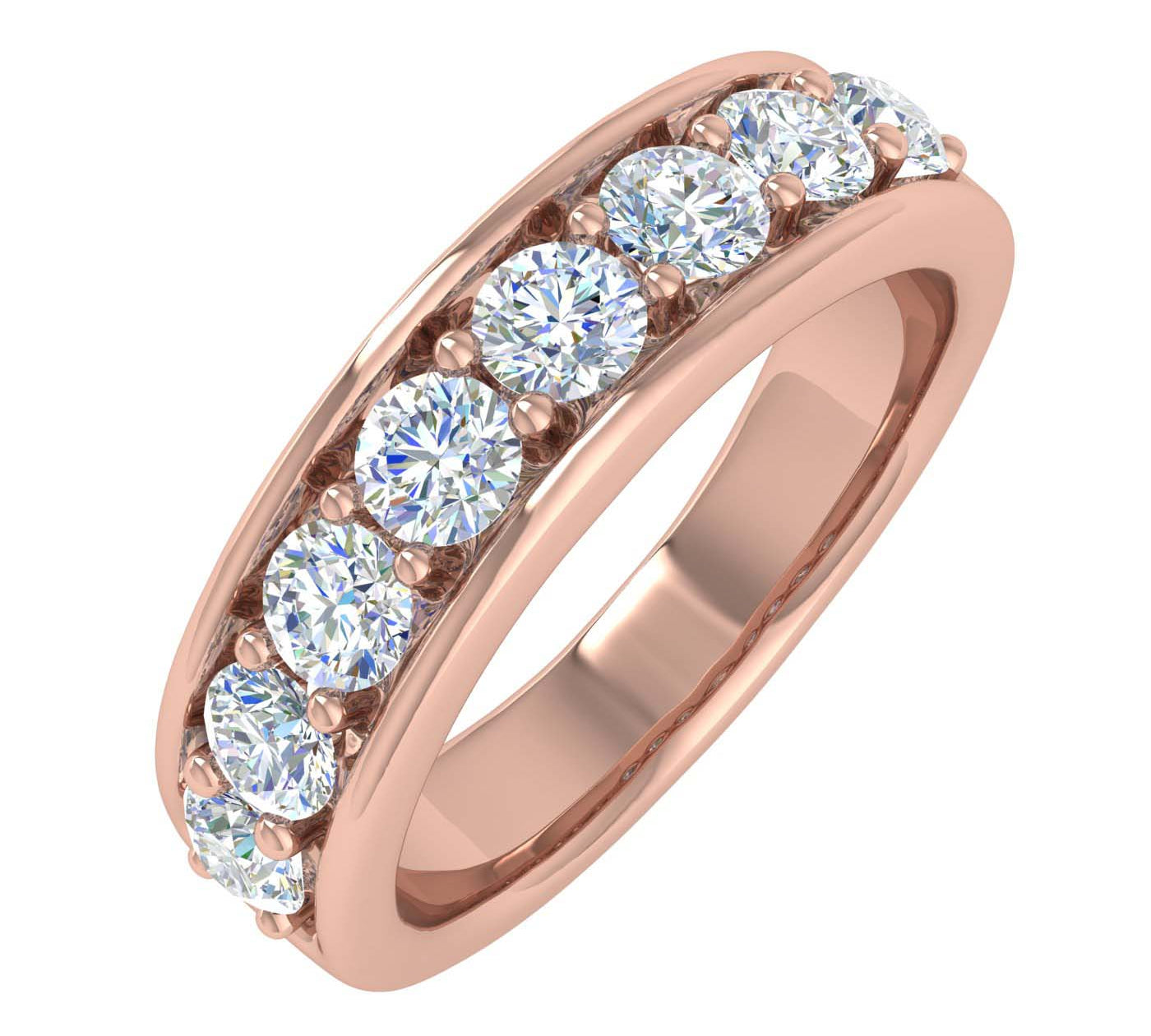 1 Carat Diamond Wedding Band Ring in Gold - IGI Certified