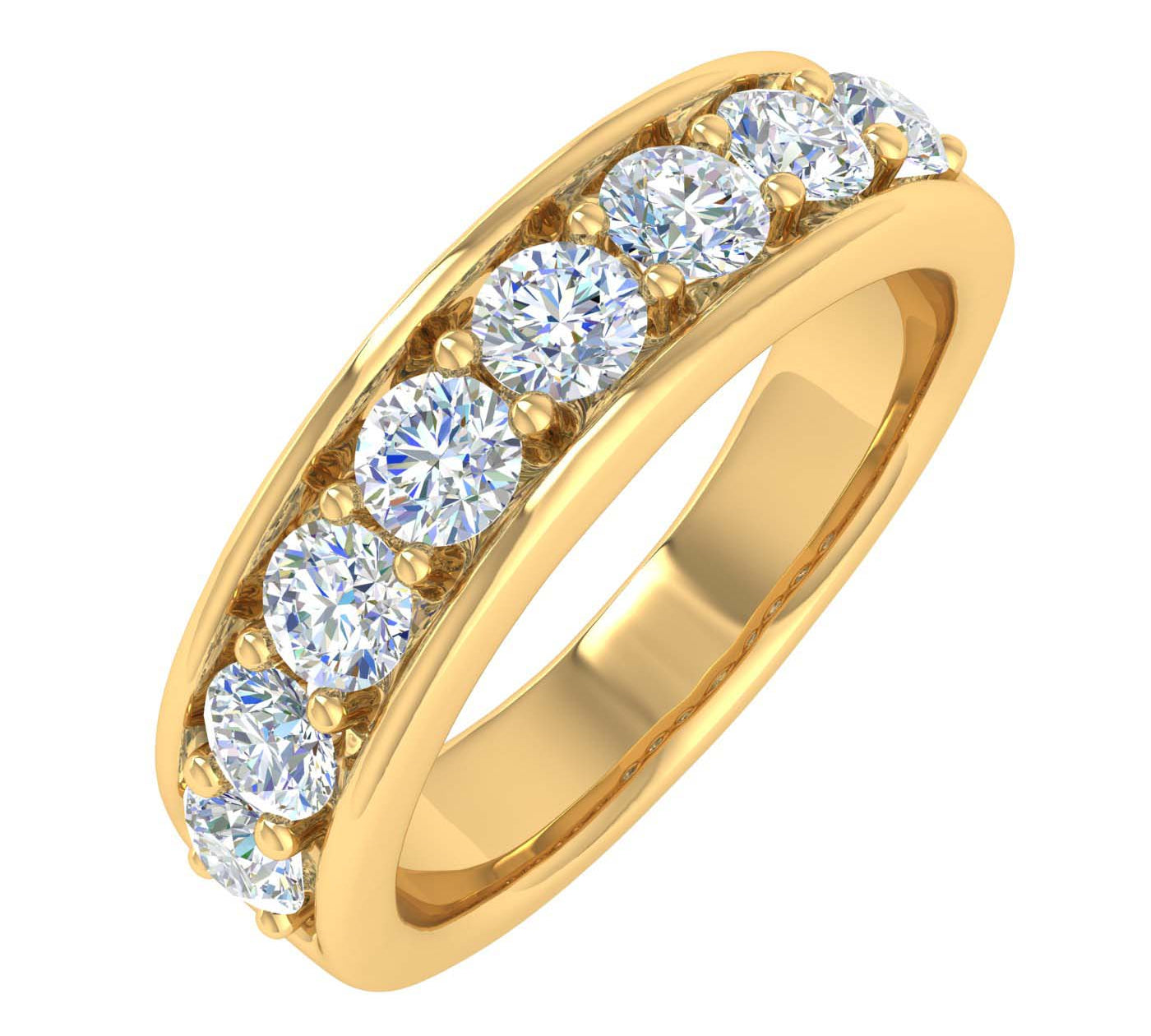 1 Carat Diamond Wedding Band Ring in Gold - IGI Certified
