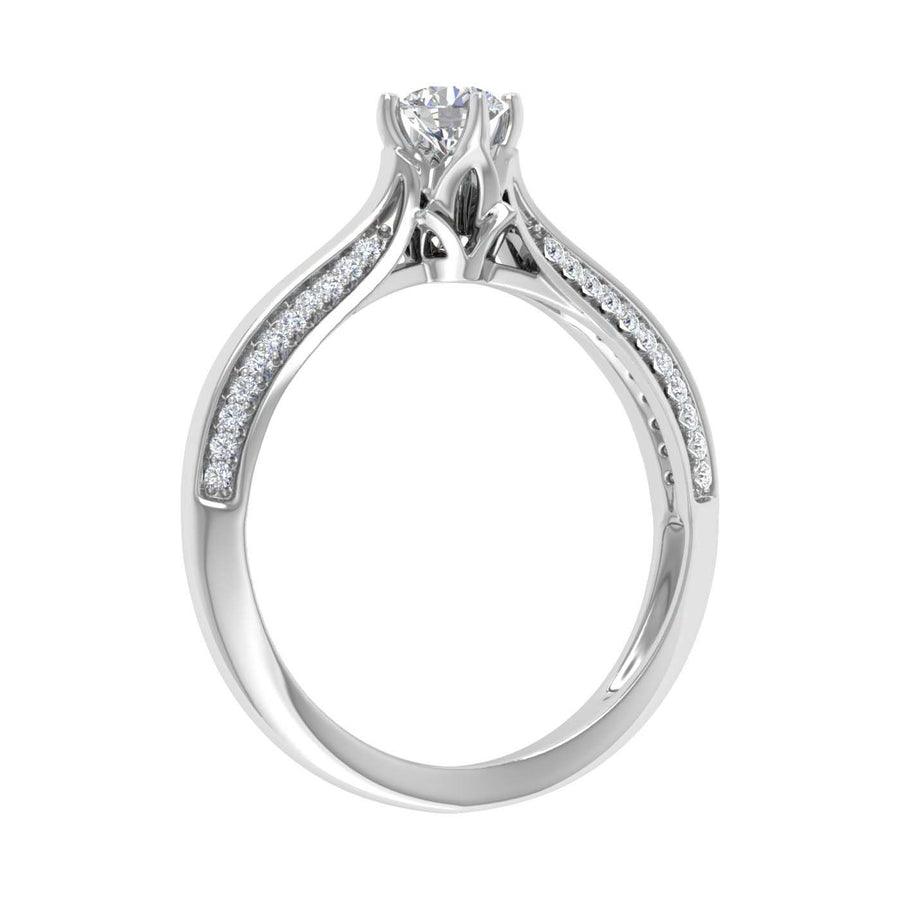 1/2 Carat Round Diamond Solitaire Engagement Ring Band in Gold