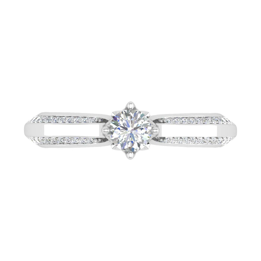 1/2 Carat Round Diamond Solitaire Engagement Ring Band in Gold - IGI Certified