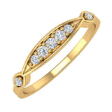 1/10 Carat 5 Stone Pave Set Diamond Wedding Ring in Gold - IGI Certified