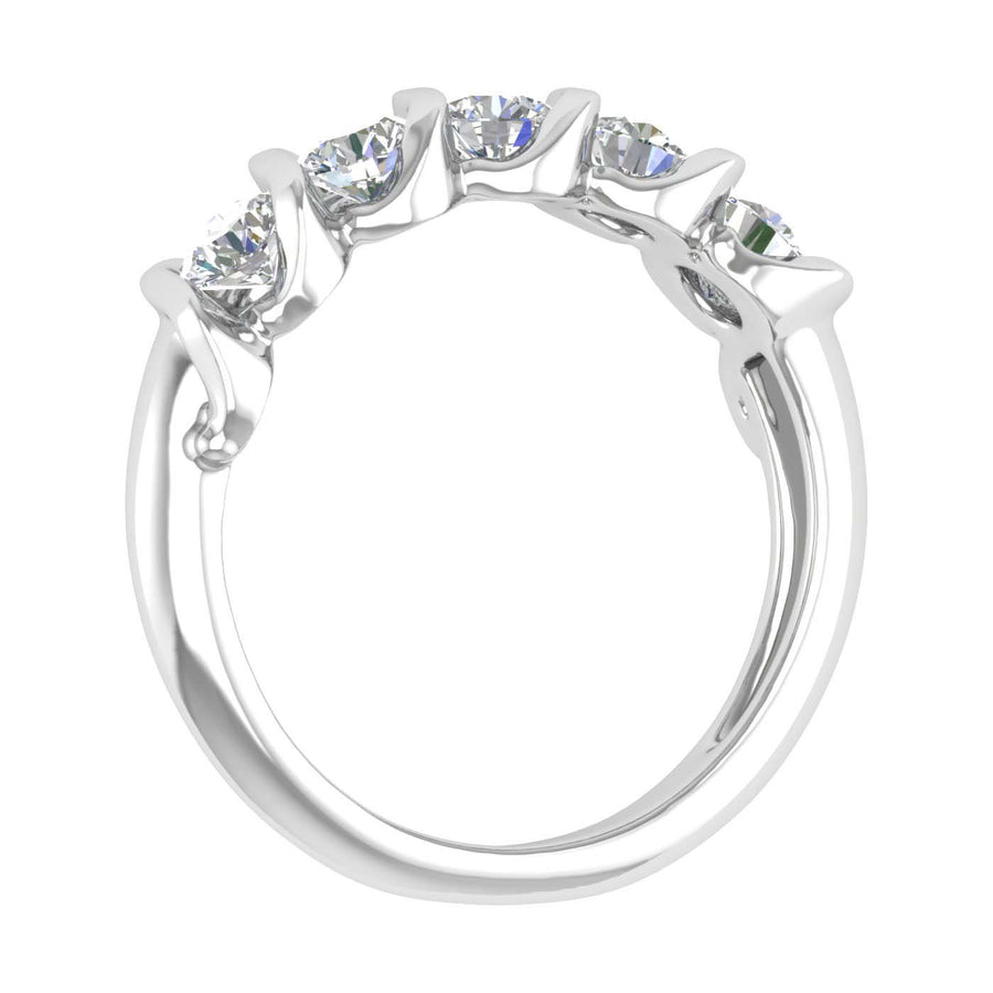 1 Carat (ctw) Channel Set 5-Stone Diamond Wedding Band Ring in Gold - IGI Certified