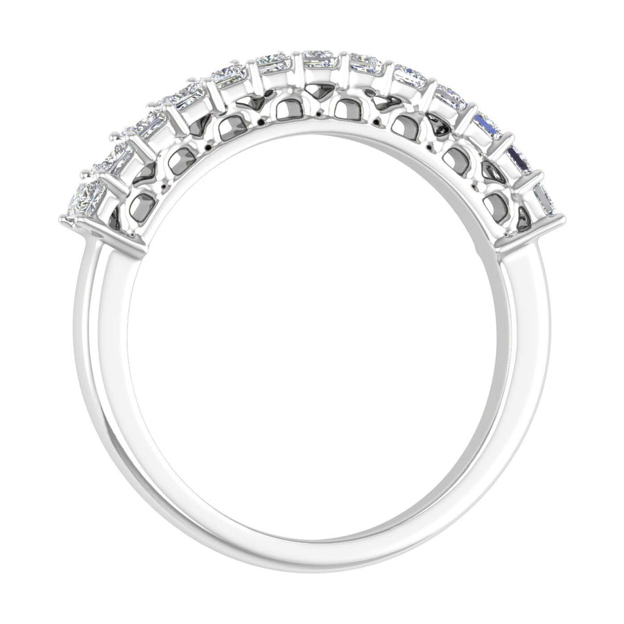 1/2 Carat Natural Princess Cut Diamond Wedding Band Ring in Gold - IGI Certified