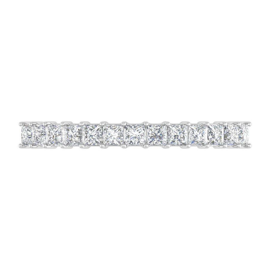 1/2 Carat Natural Princess Cut Diamond Wedding Band Ring in Gold - IGI Certified