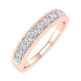 1/2 Carat Round Diamond Wedding Band Ring in Gold - IGI Certified
