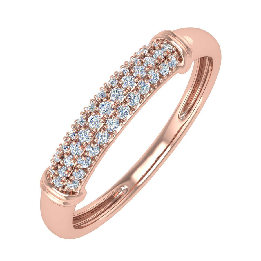 1/5 Carat Pave Set Diamond Wedding Band Ring in Gold