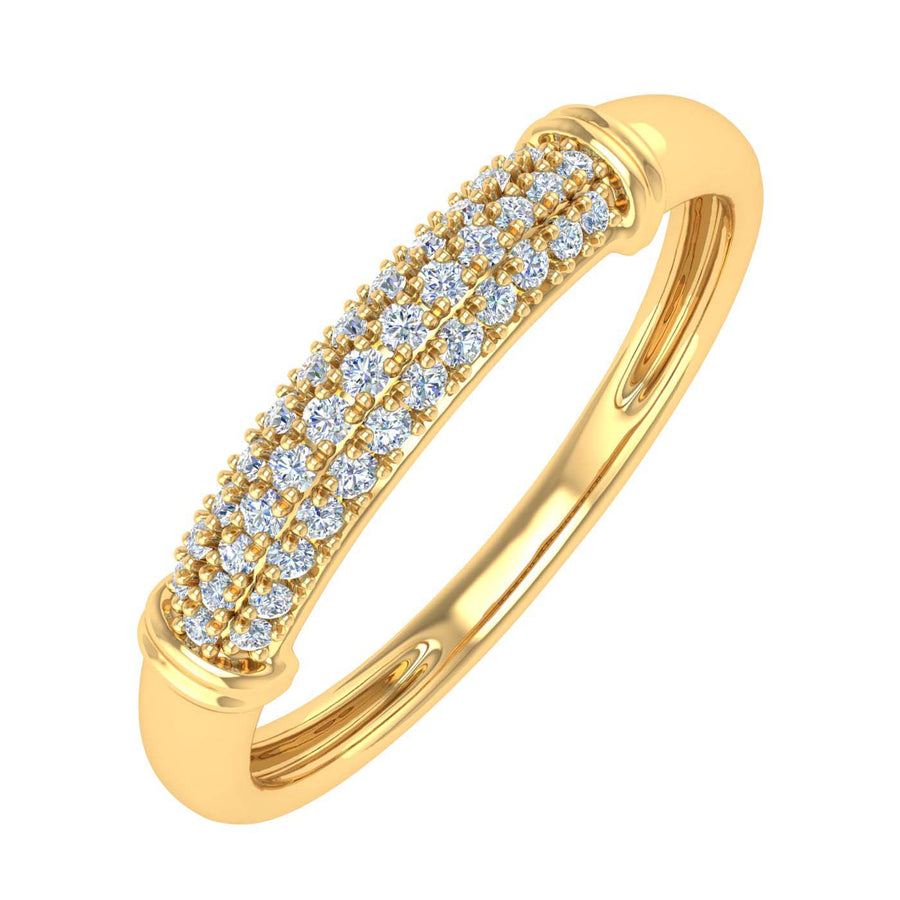 1/5 Carat Pave Set Diamond Wedding Band Ring in Gold