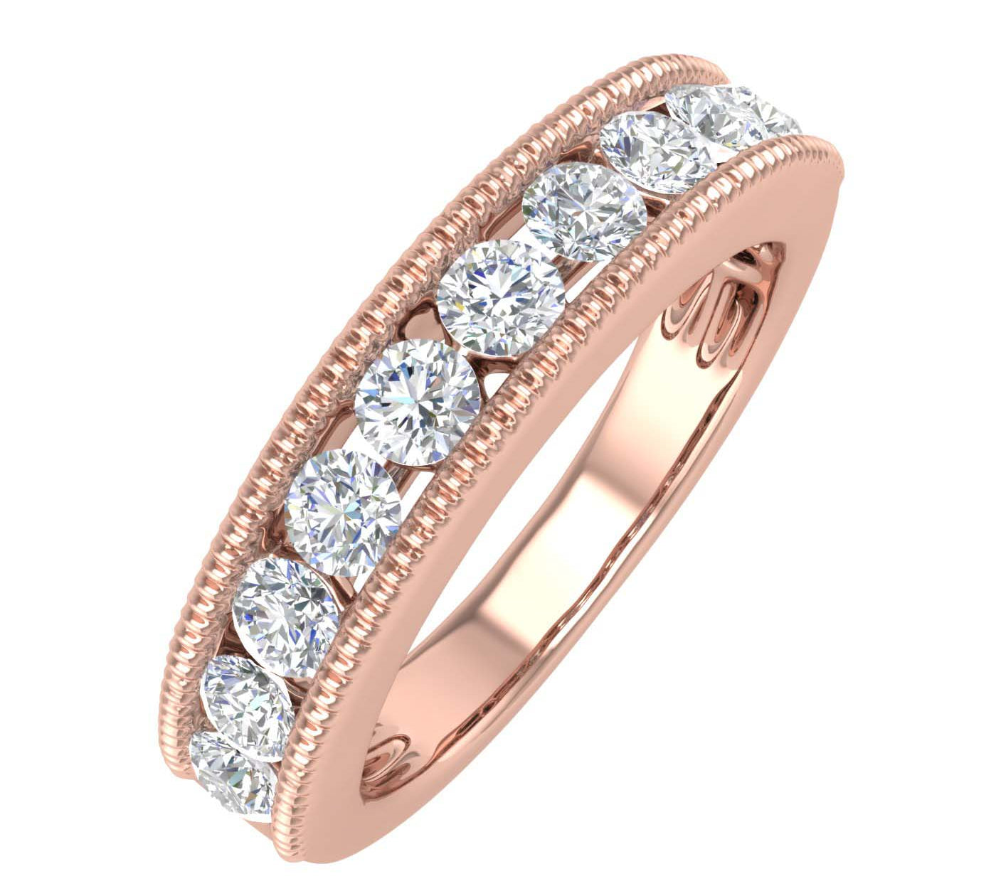 1 Carat Diamond Wedding Band Ring in Gold - IGI Certified