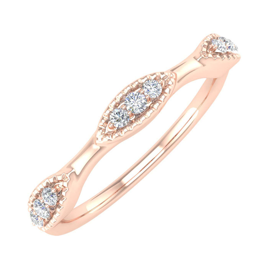 1/10 Carat Pave Set Diamond Wedding Anniversary Ring in Gold