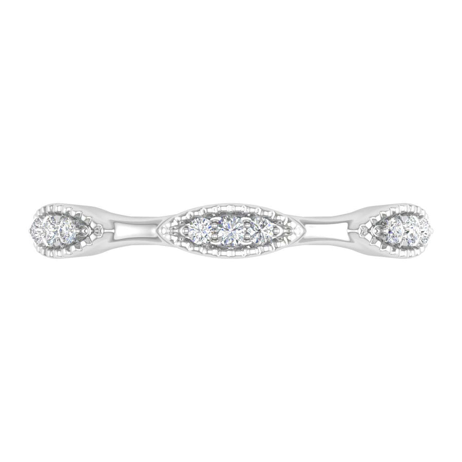 1/10 Carat Pave Set Diamond Wedding Anniversary Ring in Gold - IGI Certified