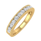 1/2 Carat Channel Set Diamond Wedding Band Ring in Gold - IGI Certified