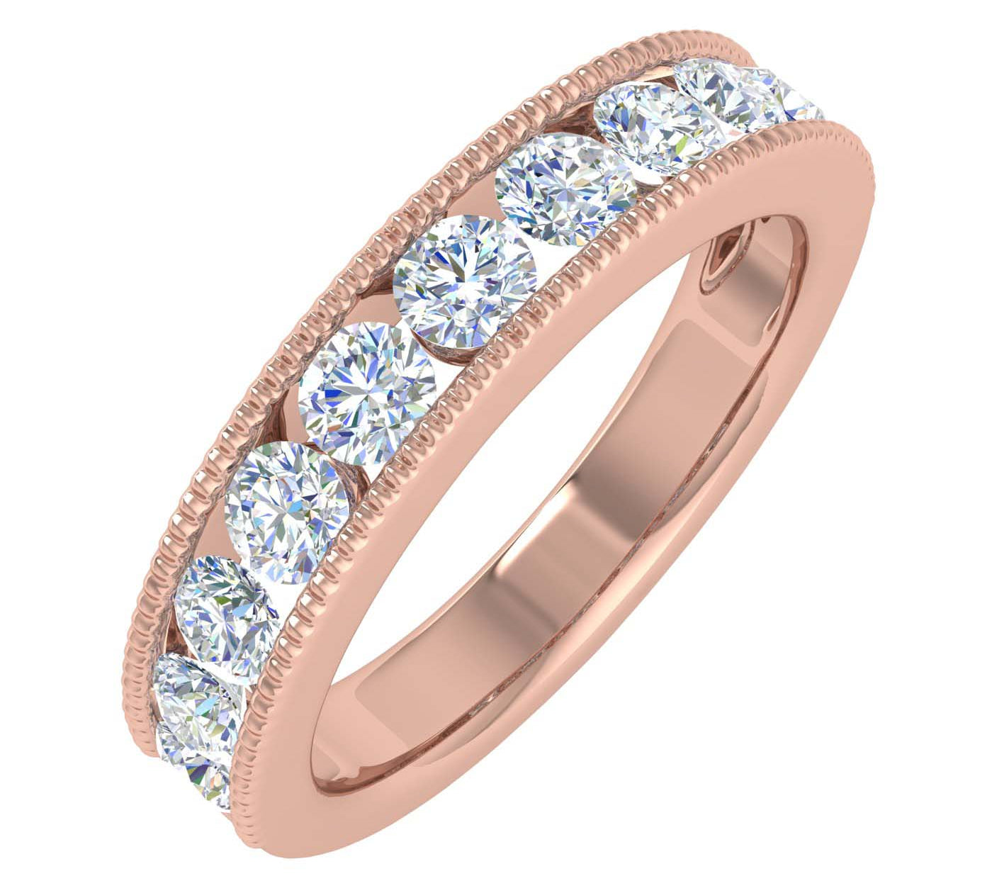 1 Carat Diamond Wedding Band Ring in Gold - IGI Certified