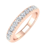 1/2 Carat Round Diamond Wedding Band Ring in Gold - IGI Certified