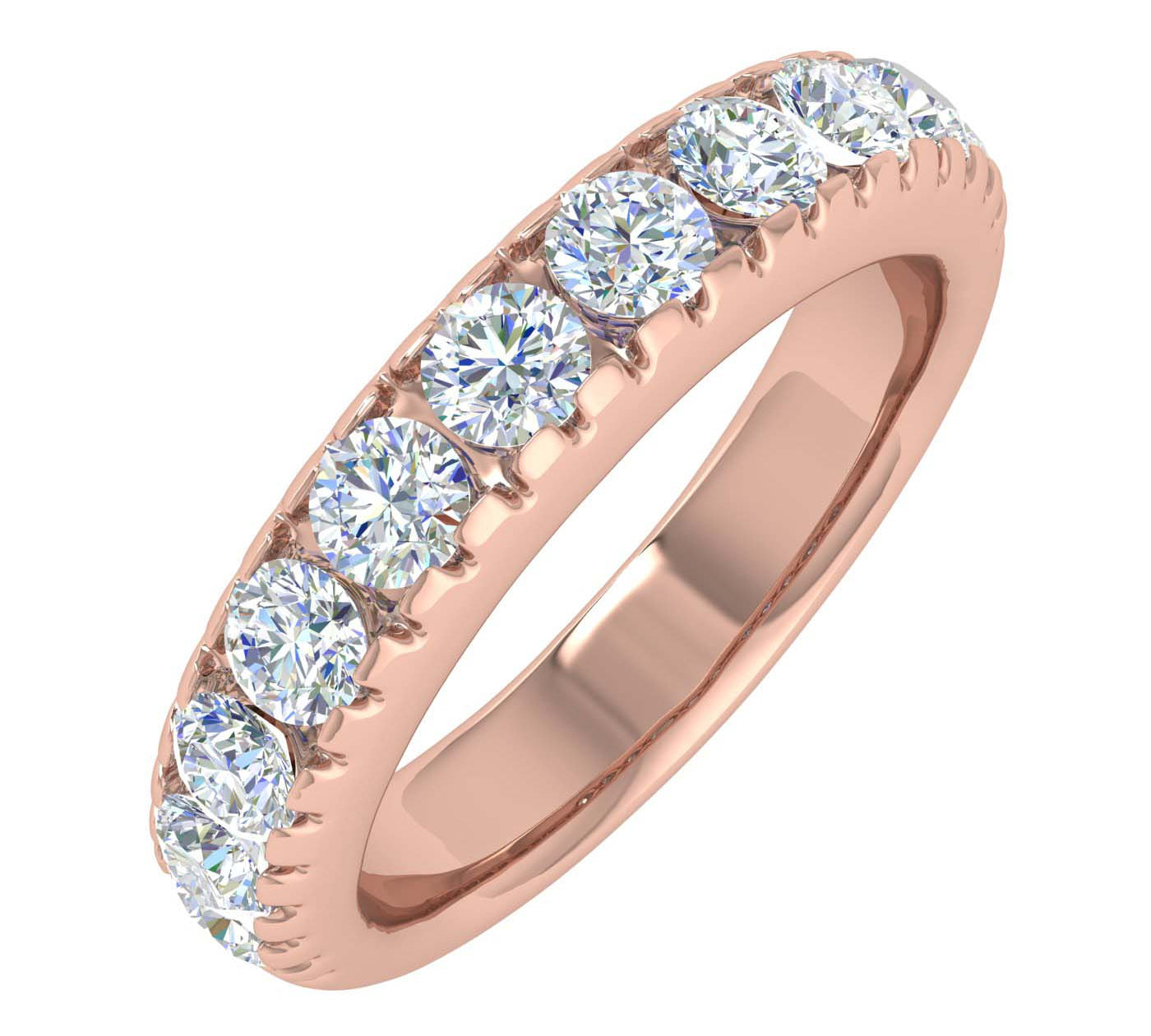 1 Carat Diamond Wedding Band Ring in Gold - IGI Certified