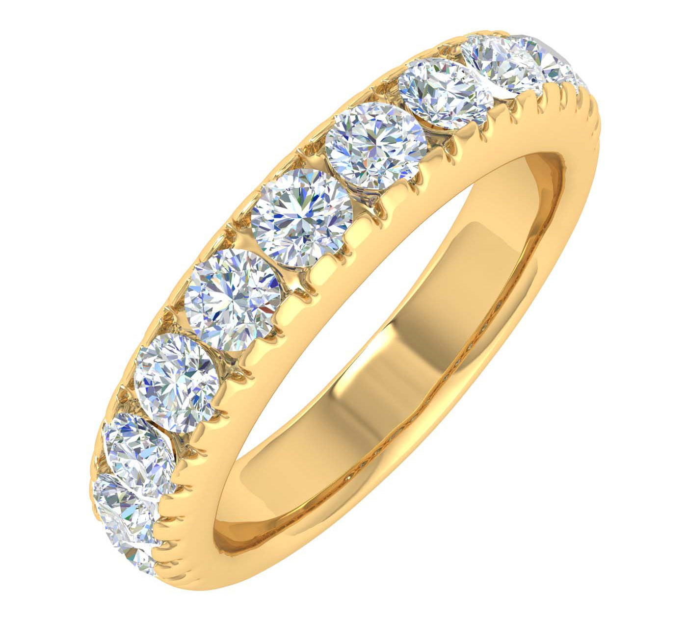 1 Carat Diamond Wedding Band Ring in Gold - IGI Certified