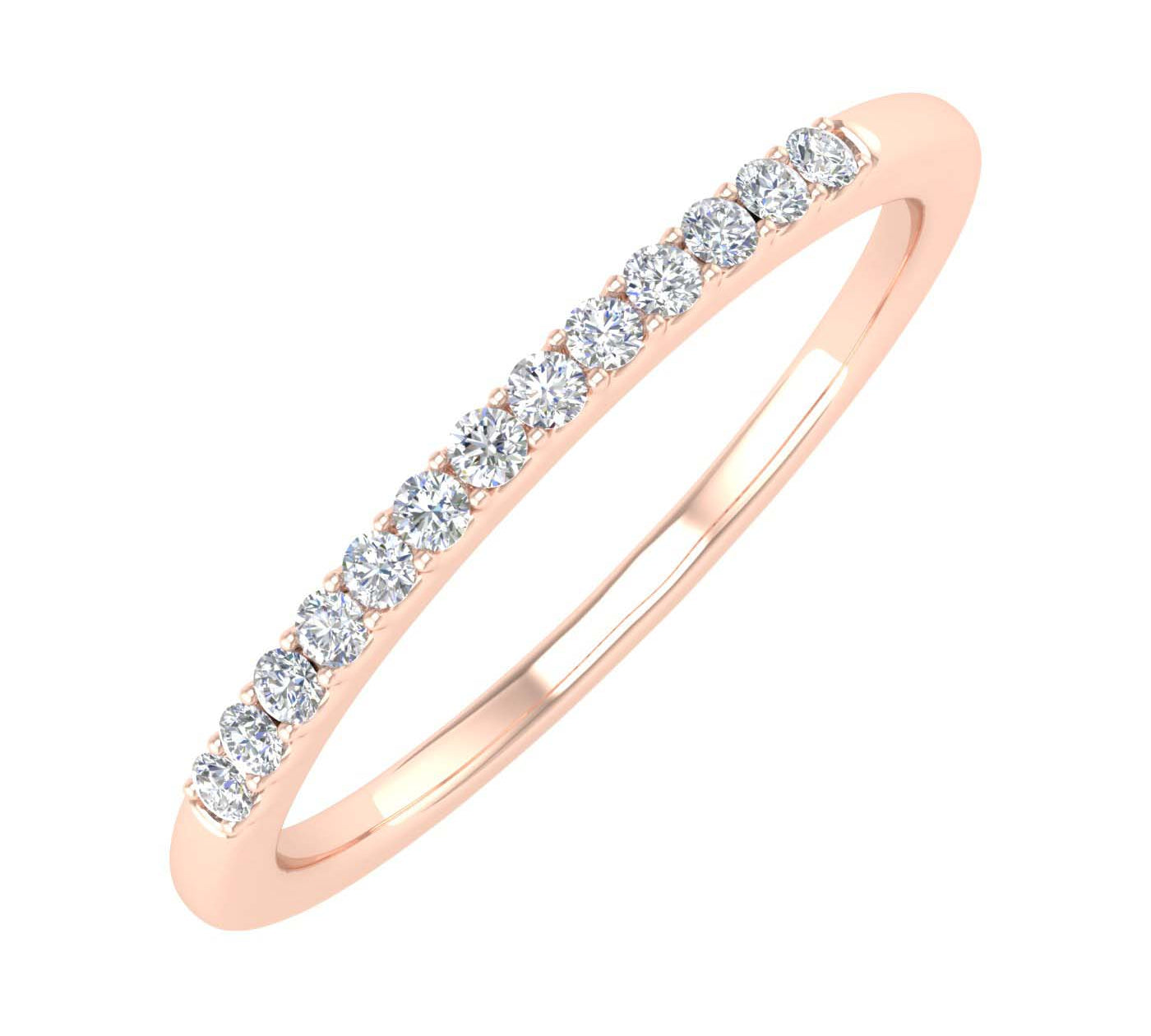 1/10 Carat Diamond Wedding Anniversary Ring in Gold - IGI Certified