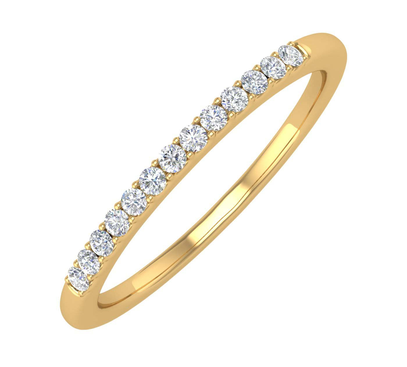 1/10 Carat Diamond Wedding Anniversary Ring in Gold - IGI Certified