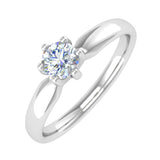 1/4 Carat 6-Prong Set Diamond Solitaire Engagement Ring Band in Gold