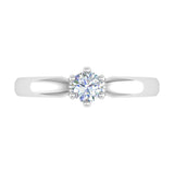 1/4 Carat 6-Prong Set Diamond Solitaire Engagement Ring Band in Gold