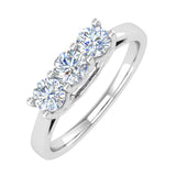 3/4 Carat 3-Stone Diamond Engagement Ring Band in Gold - IGI Certified