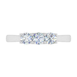 3/4 Carat 3-Stone Diamond Engagement Ring Band in Gold - IGI Certified