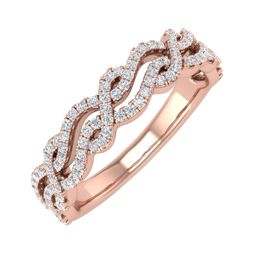 1/3 Carat Twisted Diamond Wedding Band Ring in Gold