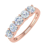 1 Carat (ctw) 5-Stone Diamond Wedding Band Ring in Gold - IGI Certified