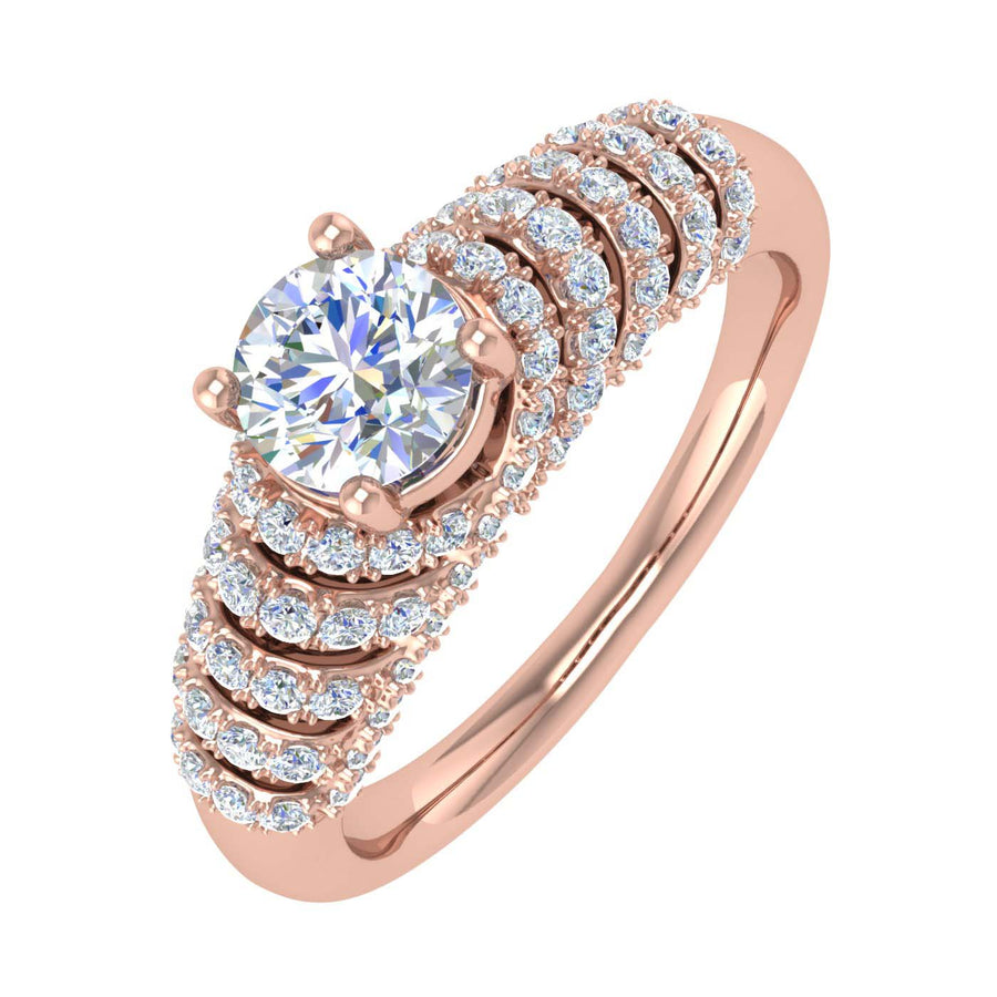 1 Carat Prong Set Diamond Engagement Ring in Gold