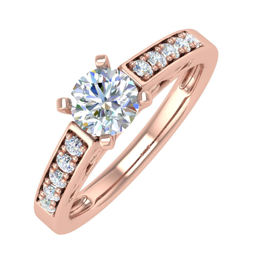 0.88 Carat Diamond Engagement Ring in Gold - IGI Certified
