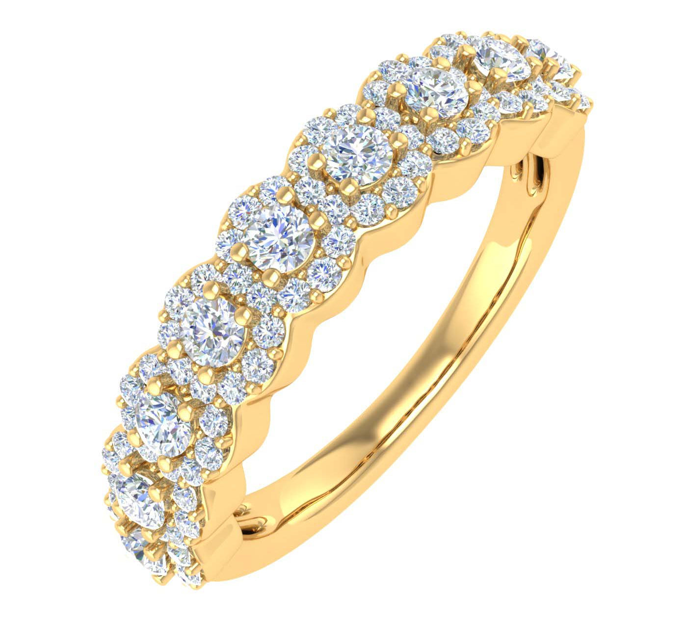 3/4 Carat Diamond Wedding Band Ring in Gold