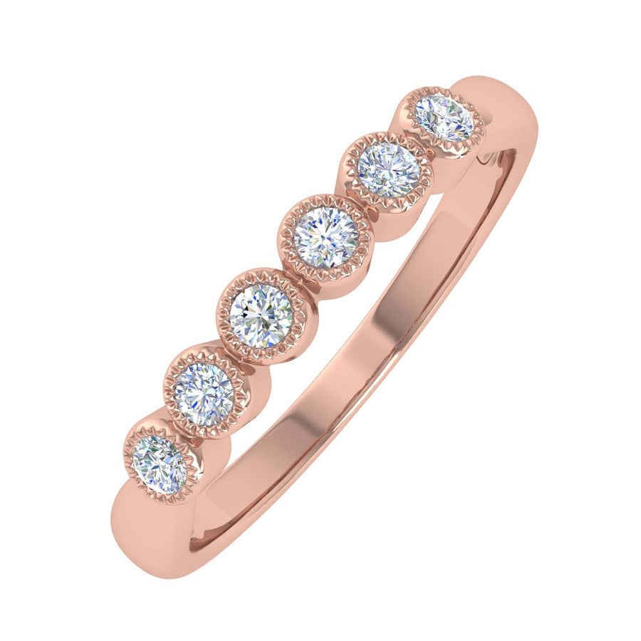 1/5 Carat 6-Stones Diamond Wedding Band Ring in Gold