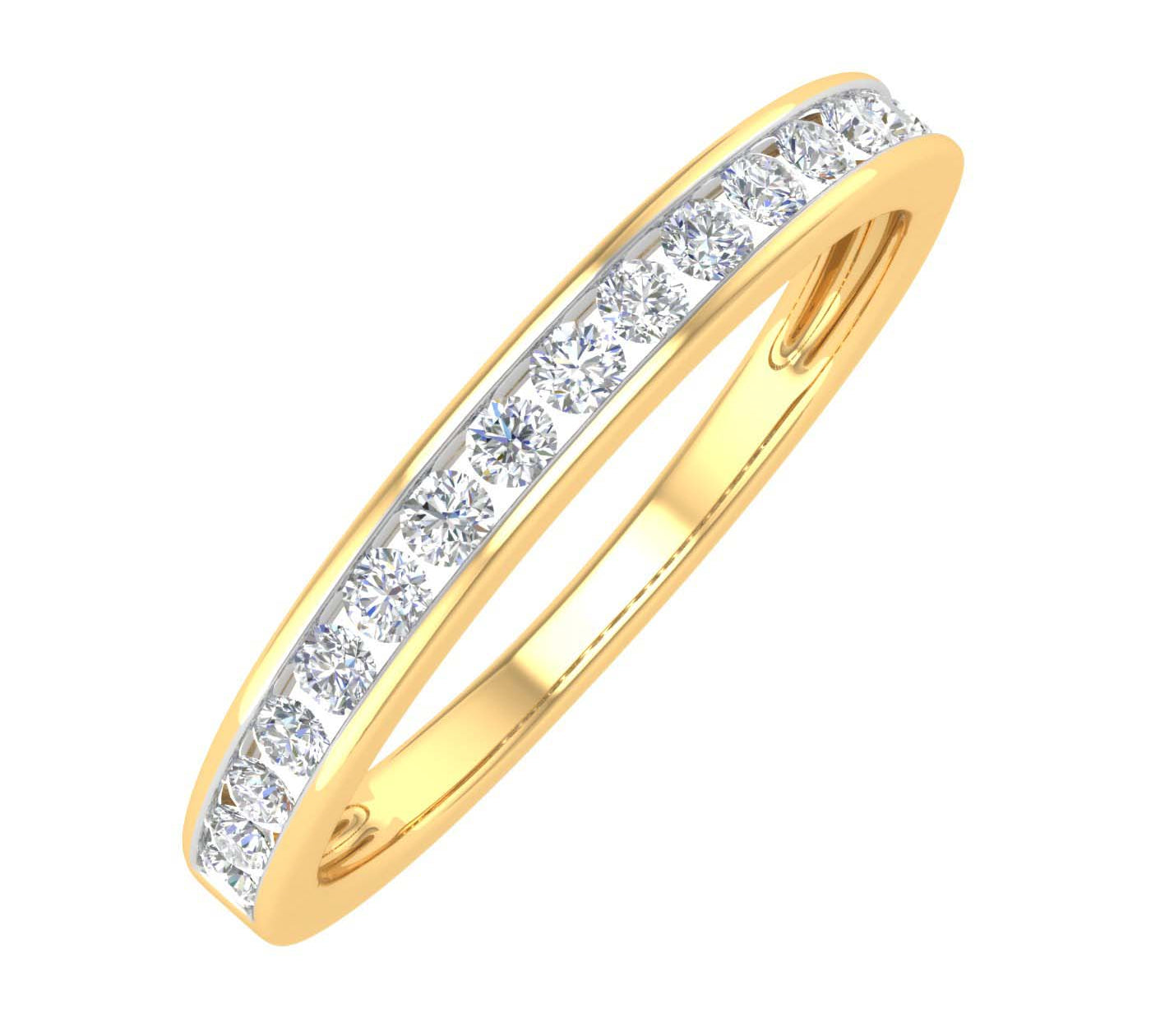 1/4 Carat Channel Set Round Diamond Wedding Band Ring in Gold
