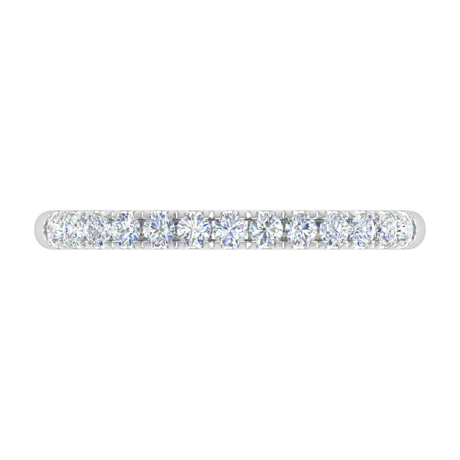 1/4 Carat Prong Set Diamond Wedding Band Ring in Gold - IGI Certified