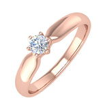 1/5 Carat 6-Prong Set Diamond Solitaire Engagement Ring Band in Gold