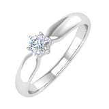 1/5 Carat 6-Prong Set Diamond Solitaire Engagement Ring Band in Gold