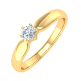1/5 Carat 6-Prong Set Diamond Solitaire Engagement Ring Band in Gold