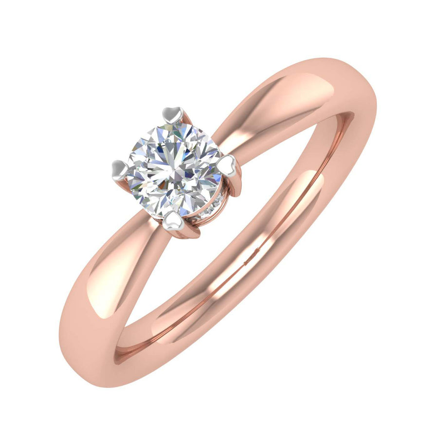 1/3 Carat 4-Prong Set Diamond Engagement Ring in Gold