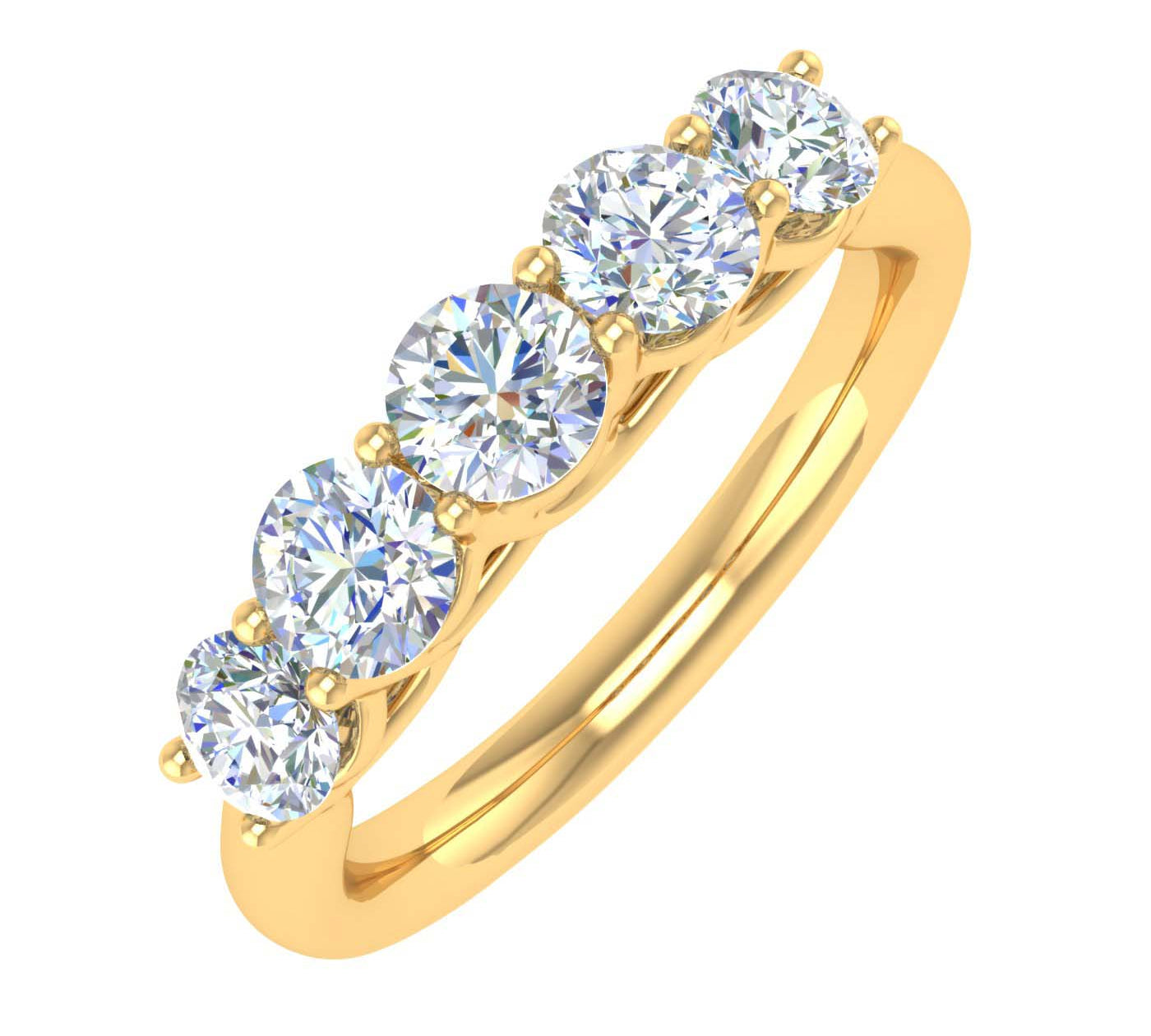 1 Carat (ctw) 5-Stone Diamond Wedding Band Ring in Gold