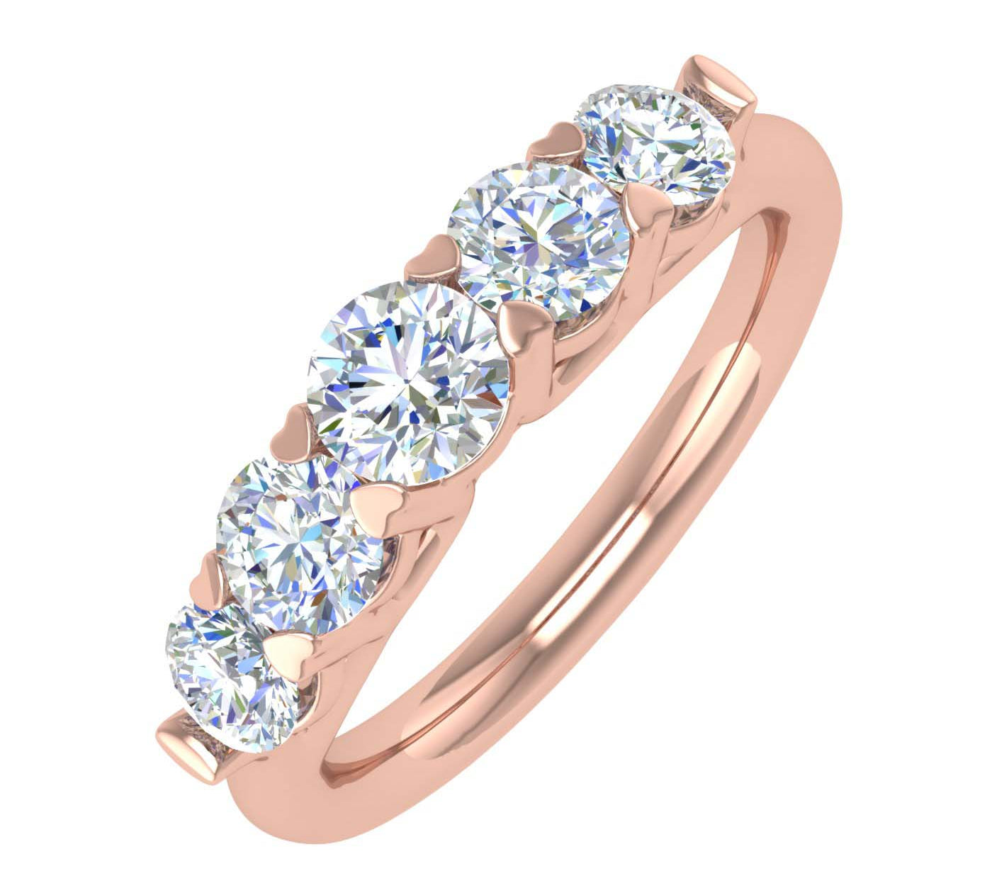 1 Carat (ctw) 5-Stone Diamond Wedding Band Ring in Gold