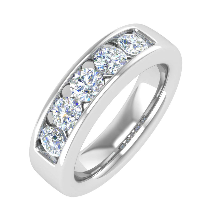 1 Carat (ctw) 5-Stone Channel Set Diamond Wedding Band Ring in Gold - IGI Certified