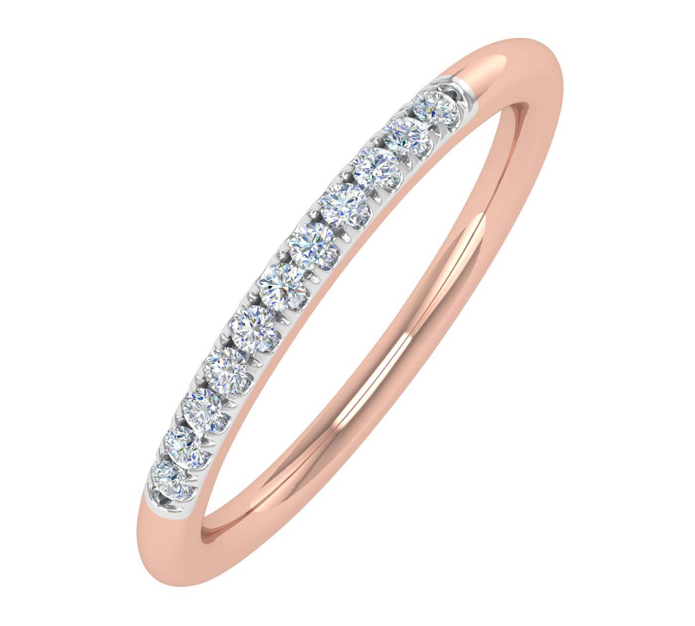 1/10 Carat Diamond Wedding Anniversary Ring in Gold - IGI Certified