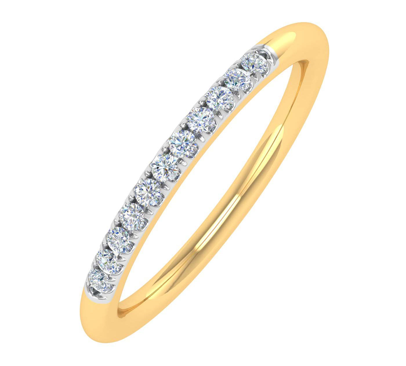1/10 Carat Diamond Wedding Anniversary Ring in Gold - IGI Certified