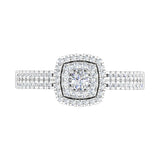 1/2 Carat Double Halo Diamond Ring in Gold - IGI Certified