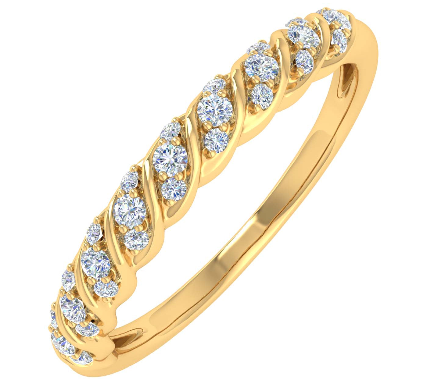 0.15 Carat Diamond Wedding Band Ring in Gold
