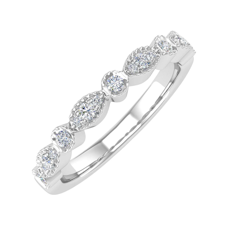 Gold Diamond Wedding Band Ring (0.16 Carat) - IGI Certified