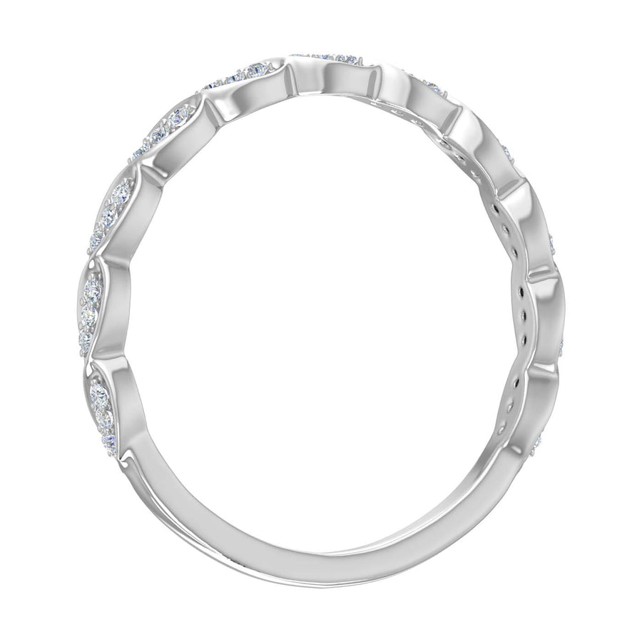 1/10 Carat Diamond Wedding Band Ring in Gold - IGI Certified