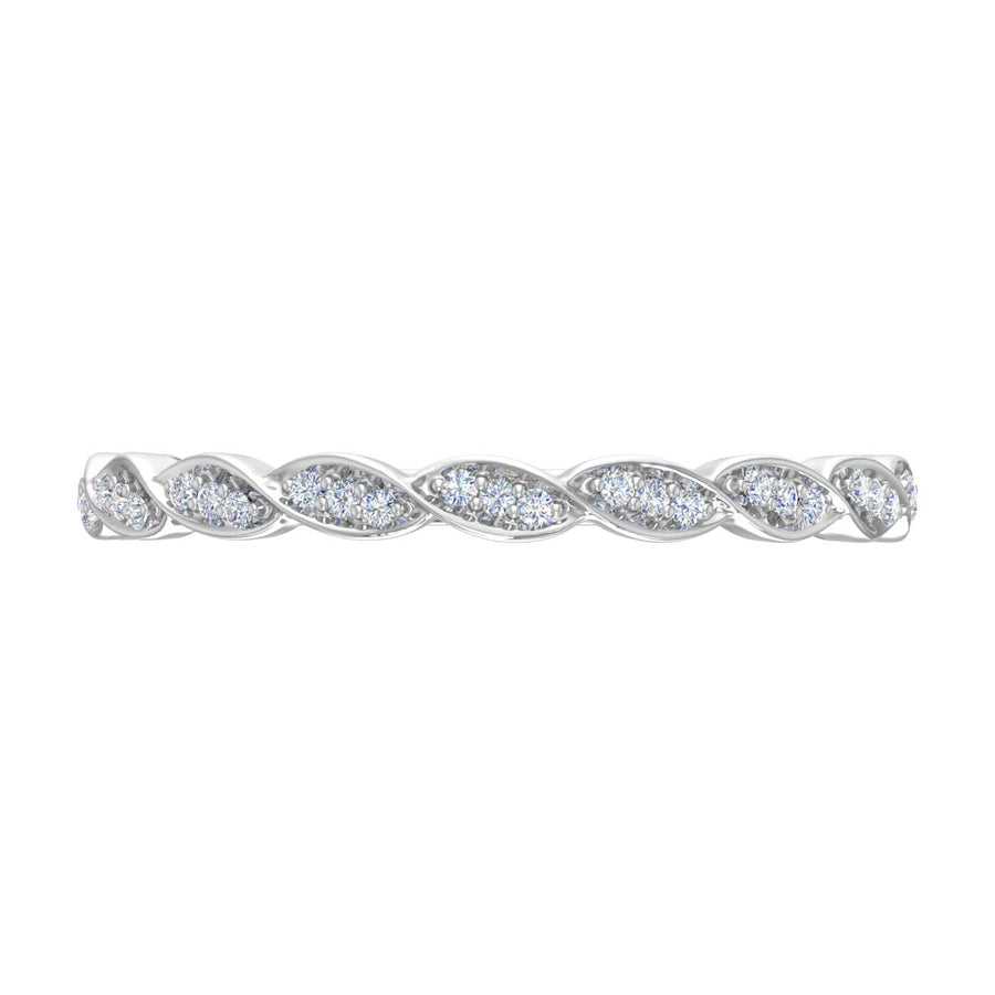 1/10 Carat Diamond Wedding Band Ring in Gold - IGI Certified