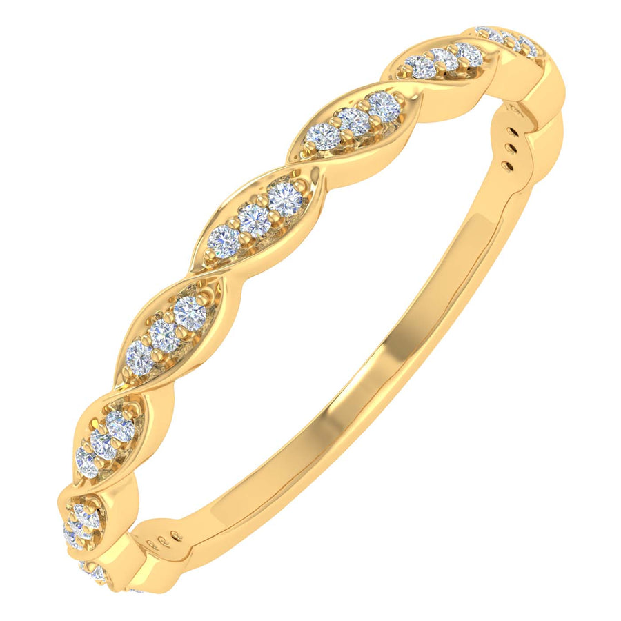 1/10 Carat Diamond Wedding Band Ring in Gold