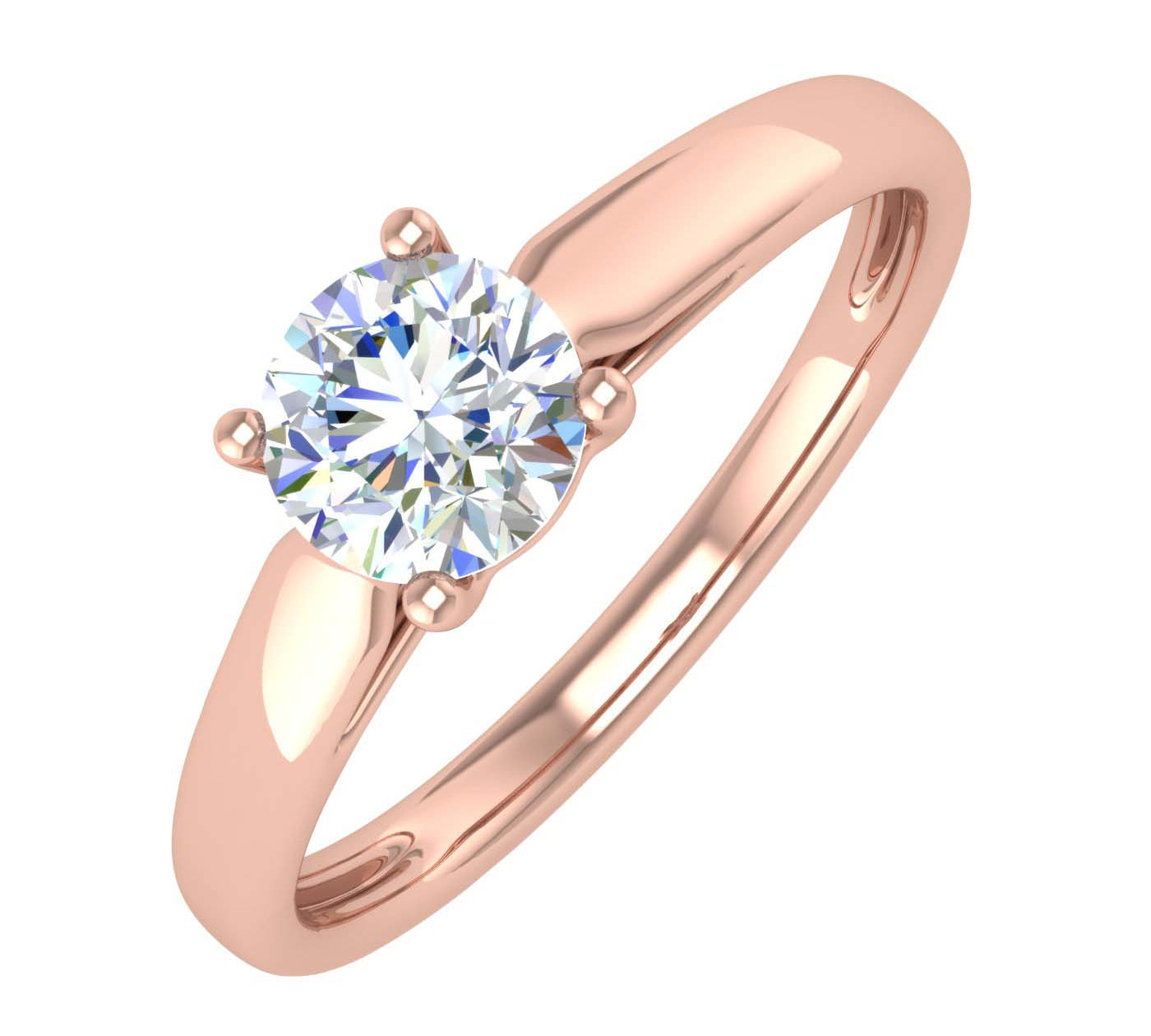 1/2 Carat 6-Prong Set Diamond Solitaire Engagement Ring in Gold