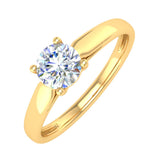 1/2 Carat 6-Prong Set Diamond Solitaire Engagement Ring in Gold